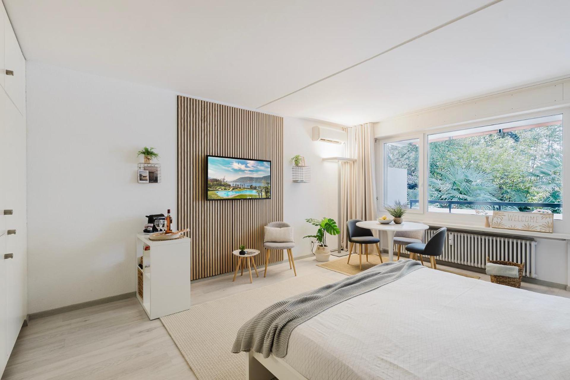 Luganersee, Pool, Strand, Parkplatz, Suite 204 Bissone Eksteriør bilde