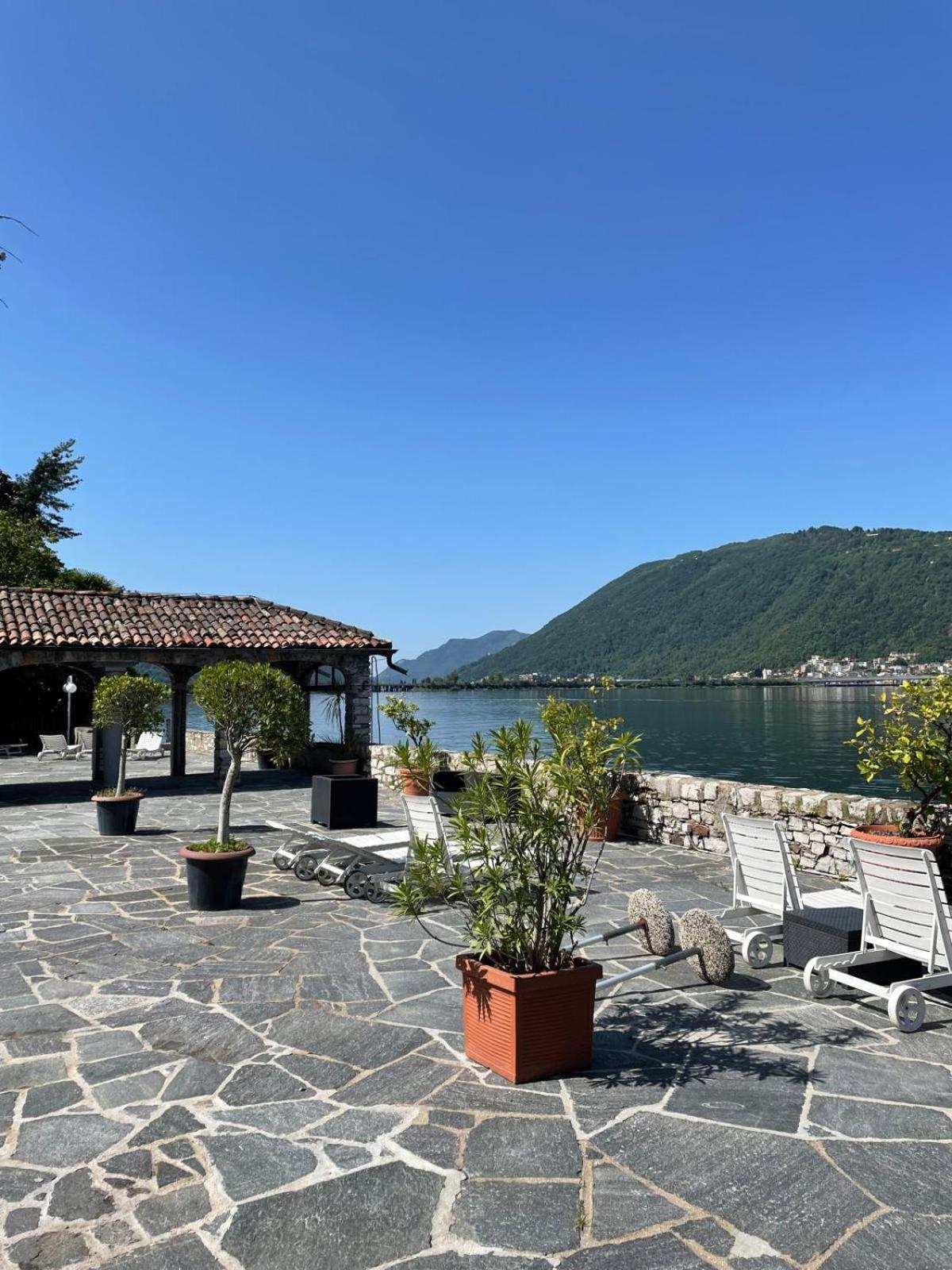 Luganersee, Pool, Strand, Parkplatz, Suite 204 Bissone Eksteriør bilde